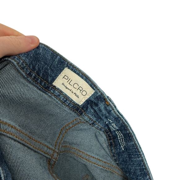 Pilcro Anthropologie Wide Leg Crop Jeans Dark Wash Womens Plus 26W - Picture 6 of 8